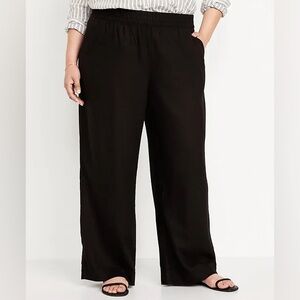 High-Waisted Linen-Blend Wide-Leg Pants Old Navy
